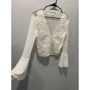 White lace long sleeve